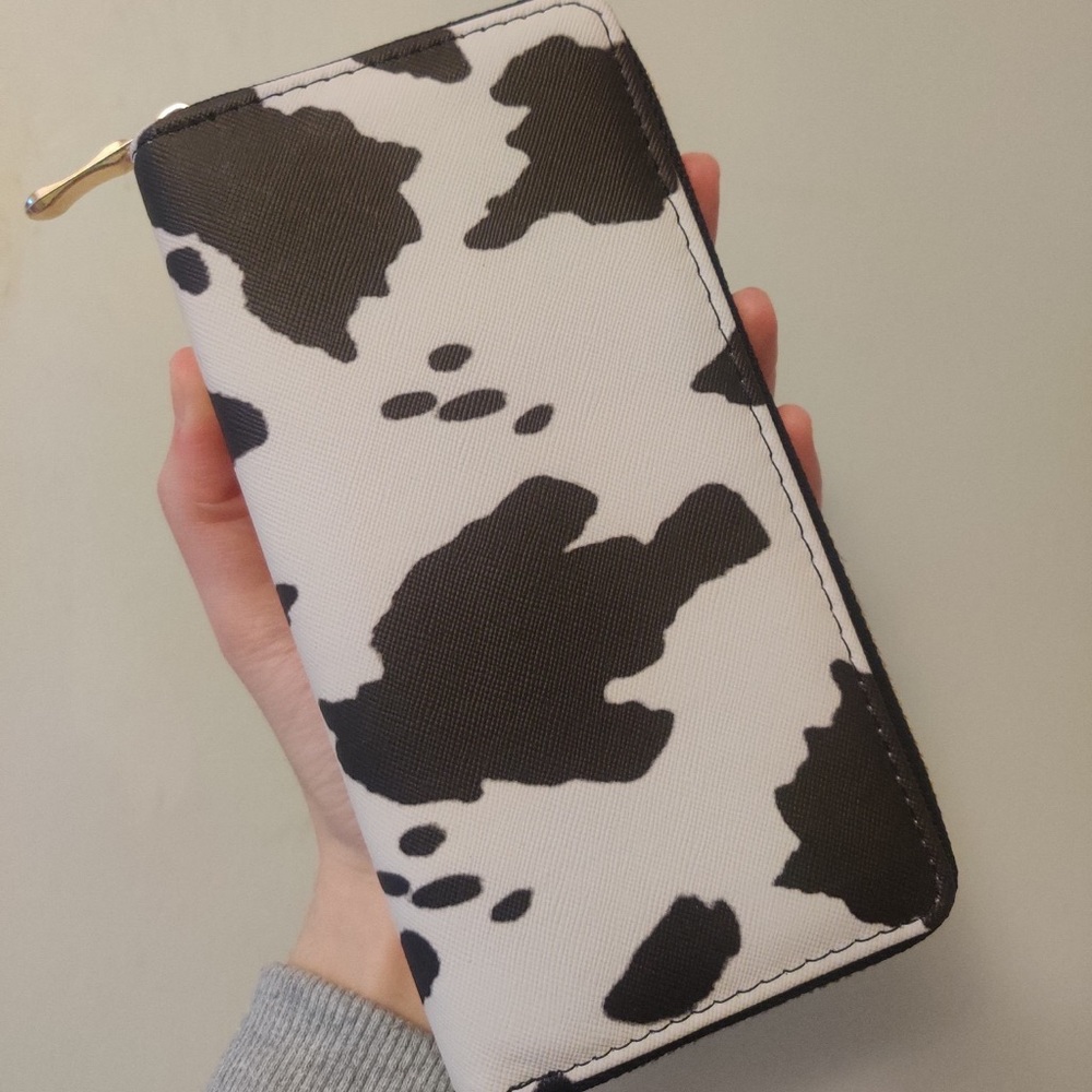 Cow pattern wallet womens purse